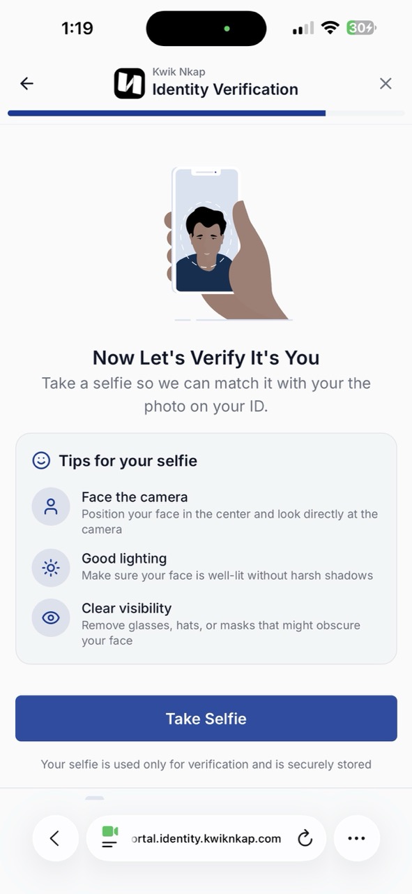 KwikID — SDK · Liveness selfie