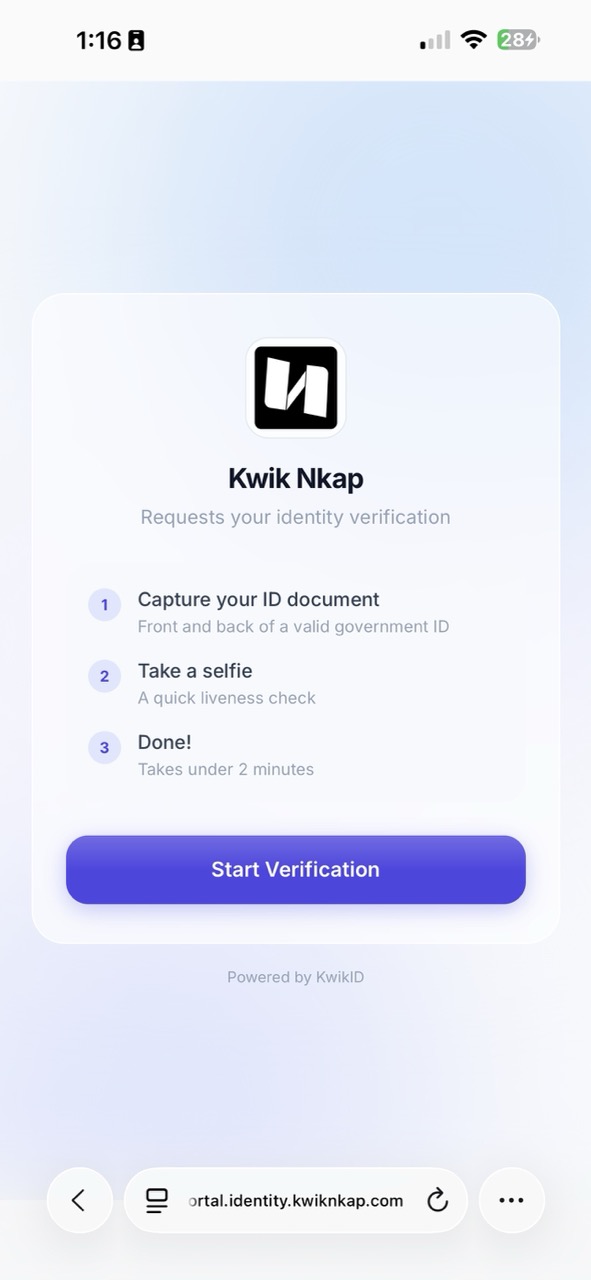 KwikID — SDK · Verification start